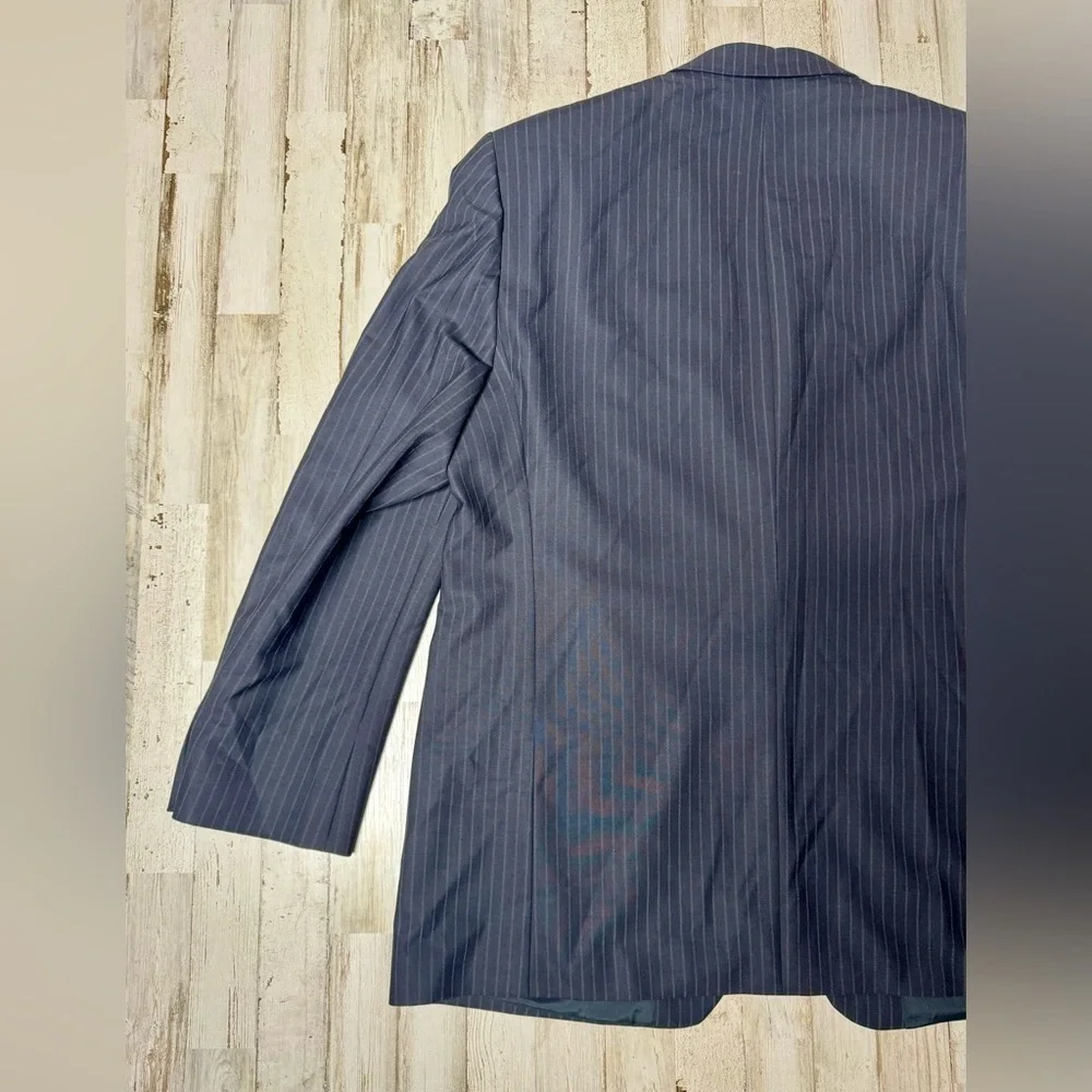 Ralph Ralph Lauren Blazer Jacket Men's 44R Navy Blue Classic Stripe
